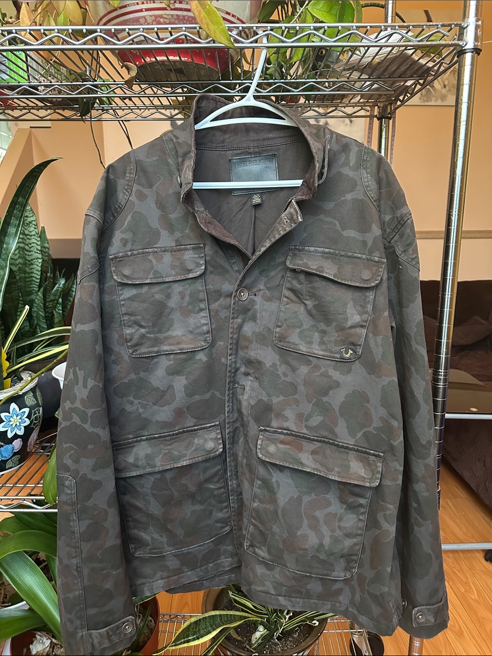 True Religion Men's Camo Military Field Jacket